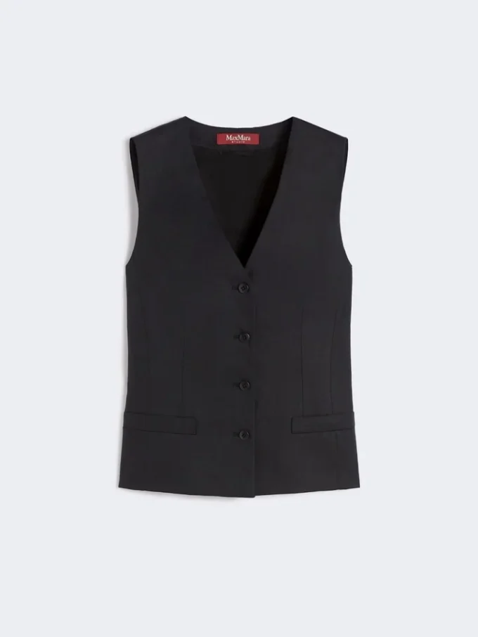 Vest i lin, svart