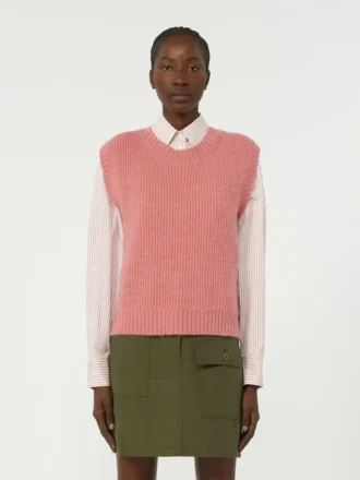 Vest i mohairblanding, antikkrosa