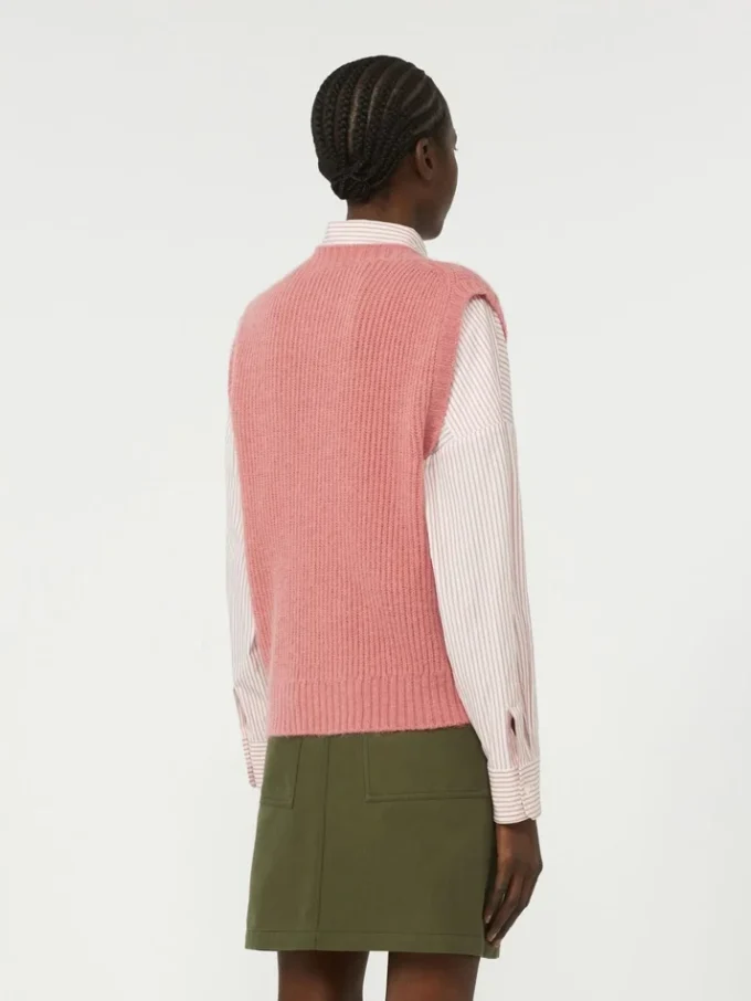 Vest i mohairblanding, antikkrosa