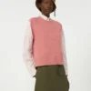Vest i mohairblanding, antikkrosa