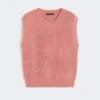 Vest i mohairblanding, antikkrosa