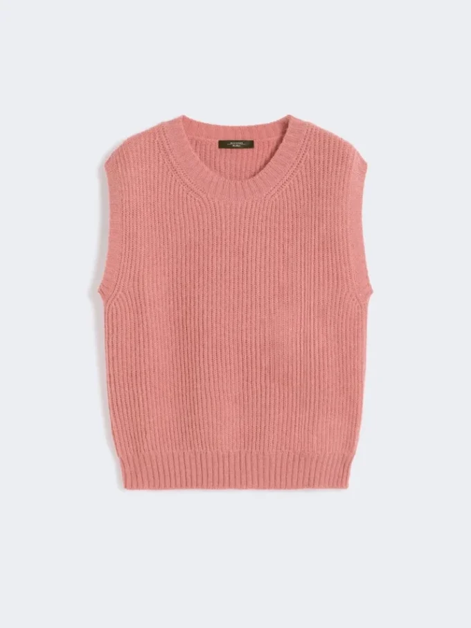 Vest i mohairblanding, antikkrosa