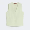 Vest i ullkrepp, grønn