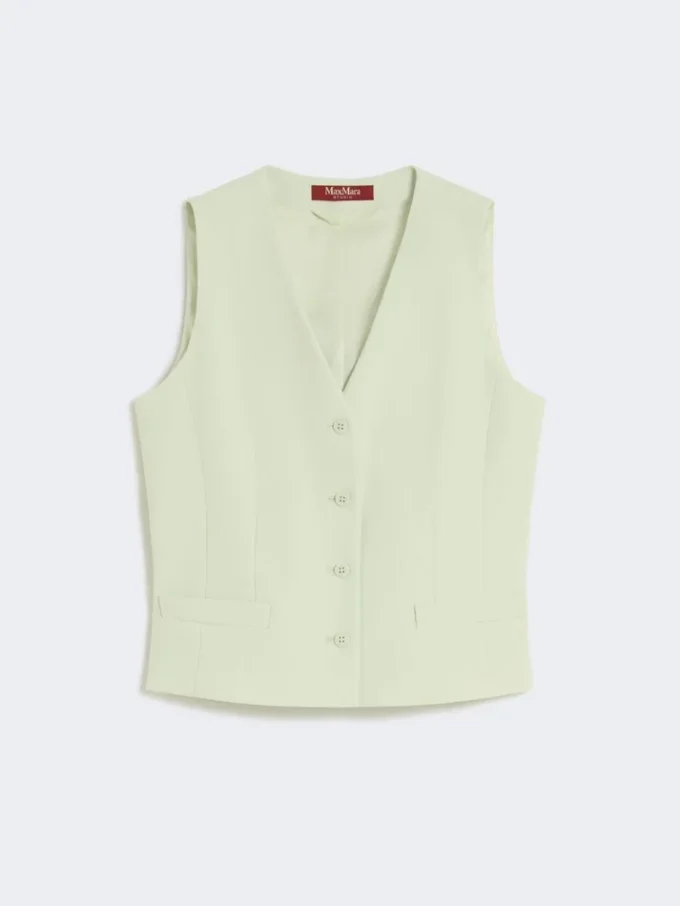 Vest i ullkrepp, grønn