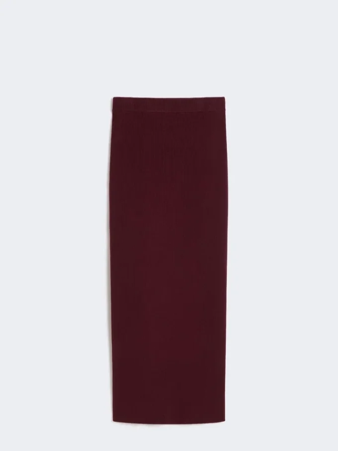 Viskose-pencilskjørt, bordeaux Viskose-pencilskjørt, bordeaux
